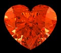 Red heart cut shape diamond over black Royalty Free Stock Photo