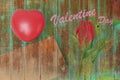 Red heart on dart board game on wood ,Valentine day concept Royalty Free Stock Photo