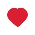 red heart design icon flat, vector illustration. Royalty Free Stock Photo