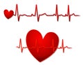 Red Heart And EKG Lines Royalty Free Stock Photo