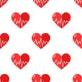 Red Heart with Electrocardiogram Seamless