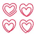 Red heart embroidery.