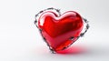 Red Heart Enclosed by Barbed Wire Symbolizing Love and Protection Royalty Free Stock Photo