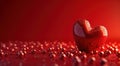 a red heart filled frame on red background Royalty Free Stock Photo