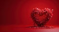 a red heart filled frame on red background Royalty Free Stock Photo