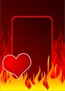 Red heart and fire Royalty Free Stock Photo