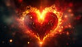 red heart with fire background Royalty Free Stock Photo