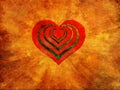 Red heart on fire. Royalty Free Stock Photo