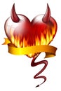 Red heart on fire