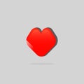 Red Heart flat icon. Valentine heart. Loving heart. Love heart