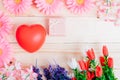 Red heart, flower and gift box Royalty Free Stock Photo