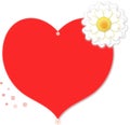 Red heart with flower.