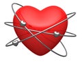Red heart in form of the atom Royalty Free Stock Photo