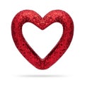 Red heart frame on white background. Valentine heart. Royalty Free Stock Photo