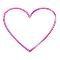Red Heart frame. Realistic thin frame icon. 3d Luxury symbol of love.