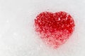 Red heart frozen in ice macro