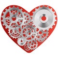 Red heart with gears Royalty Free Stock Photo