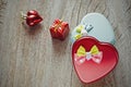 Red heart and giftbox for any love event Royalty Free Stock Photo