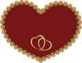 Red heart in a gold frame Royalty Free Stock Photo