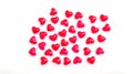 Red heart gummy candy on a white background