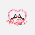 Red heart & hand embrace.Valentines romantic greeting card logo.Love Retro vintage logo style.Love and Heart Care icon.Happy