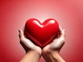 Red Heart in hands Royalty Free Stock Photo