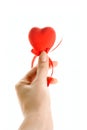 Red heart in human hand Royalty Free Stock Photo