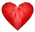 Red heart icon of crystals