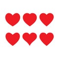 Red heart icon, love icon isolated set Royalty Free Stock Photo