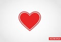 Red heart icon with a simple, clean design on a white background. Royalty Free Stock Photo