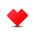 Red Heart Icon vector. Color simple flat icon on white background Royalty Free Stock Photo