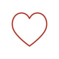 Red heart icon vector. Line color love symbol isolated. Trendy f Royalty Free Stock Photo