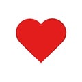 Red heart icon. Vector love symbol. Simple heart shape. Royalty Free Stock Photo