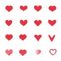 Red heart icons set. Love and Romantic concept. Couples and Lovers concept. Valentines day theme