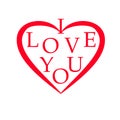 Red heart illustration with i love you message Royalty Free Stock Photo