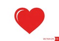 Red heart illustration on a white background. The heart is stylized with Royalty Free Stock Photo