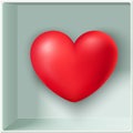 Red heart inside a box, Valentine`s day postcard, vector illustration Royalty Free Stock Photo