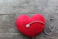 Red heart inspection stethoscope doctor