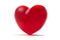 Red Heart Isolated On White Background. St Valentine`s Symbol. 3d Realistic Illustration With A Red Valentine Heart.