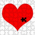 Red heart jigsaw puzzle