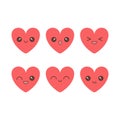 Red heart with kawaii emoji