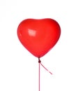 Red heart latex balloon single object for birthday party isolated on white