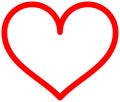 Red heart line icon. Simple vector illustration Royalty Free Stock Photo