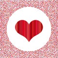 Red heart and little hearts around. Valentines Day background with many hearts on a white background Royalty Free Stock Photo