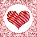 Red heart and little hearts around. Valentines Day background with many hearts Royalty Free Stock Photo