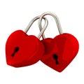 Red Heart Lock Padlock Romance Love Valentine Day Concept, Large Royalty Free Stock Photo