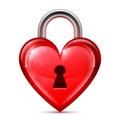 Red Heart Lock Royalty Free Stock Photo