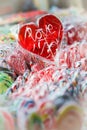 Red heart lollipop Royalty Free Stock Photo