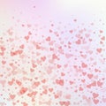 Red heart love confettis. Valentine`s day gradient