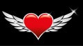 Red Heart Love crests with wings